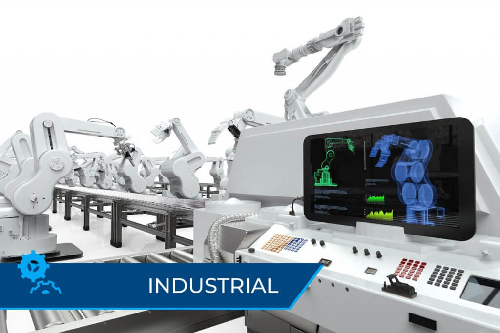 Photograph of industrial robotics and complex industrial electronics 